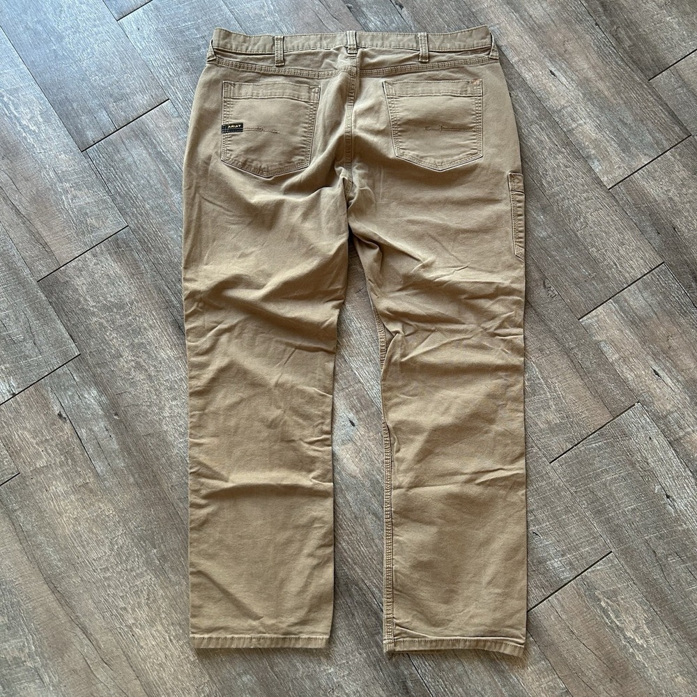 Ariat Rebar M4 Pants Mens 38x32 (38x30) Khaki Relaxed Straight Leg Work Utility